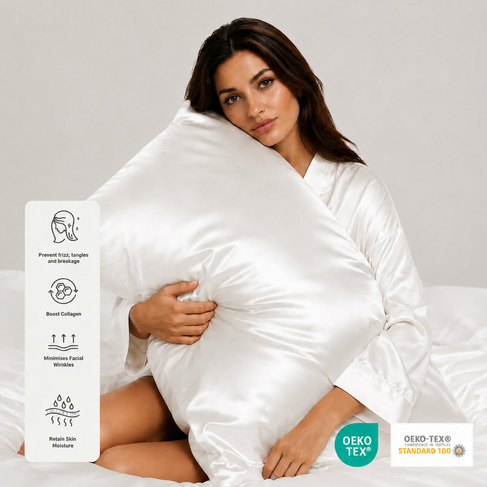 White 22 Momme Mulberry Silk Pillowcase
