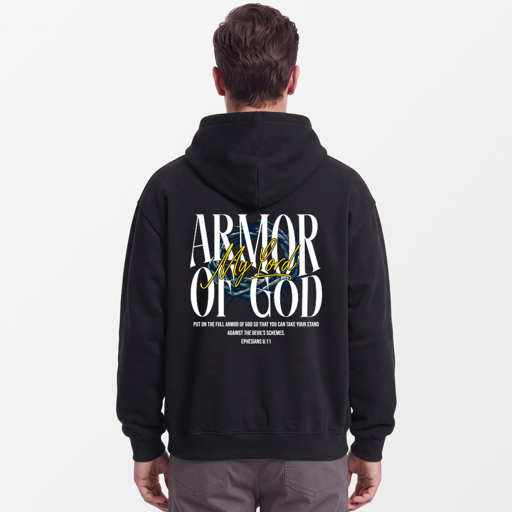 ARMOR OF GOD Premium Black Oversized Hoodies
