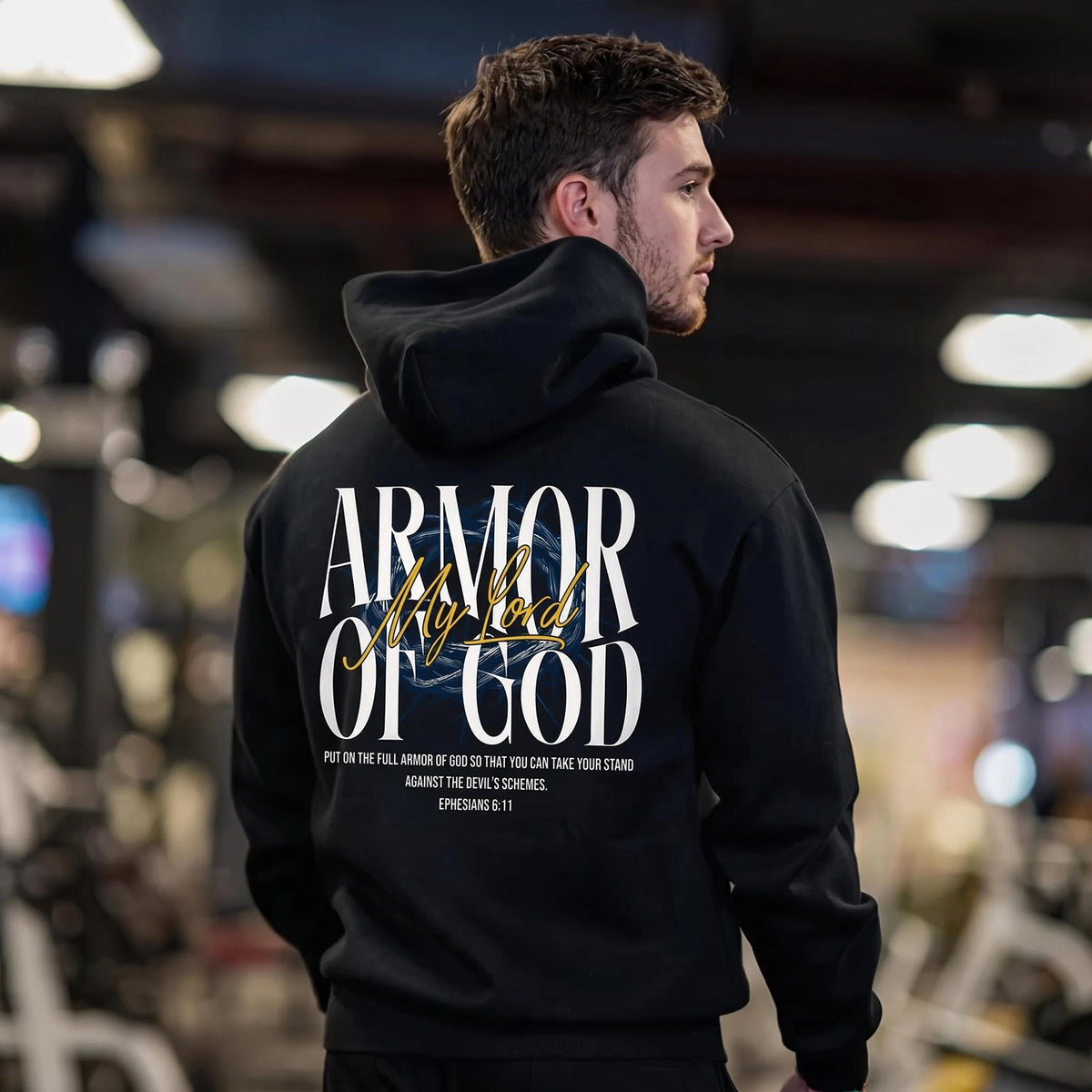 ARMOR OF GOD Premium Black Oversized Hoodies