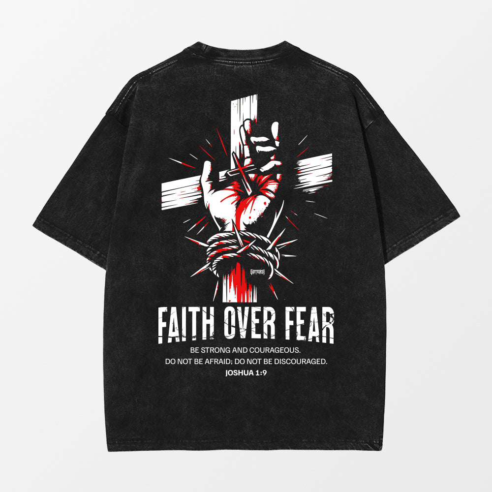 FAITH OVER FEAR Premium Vintage Tee Shirts – Gotersi