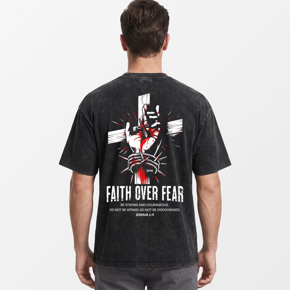 FAITH OVER FEAR Premium Vintage Tee Shirts – Gotersi