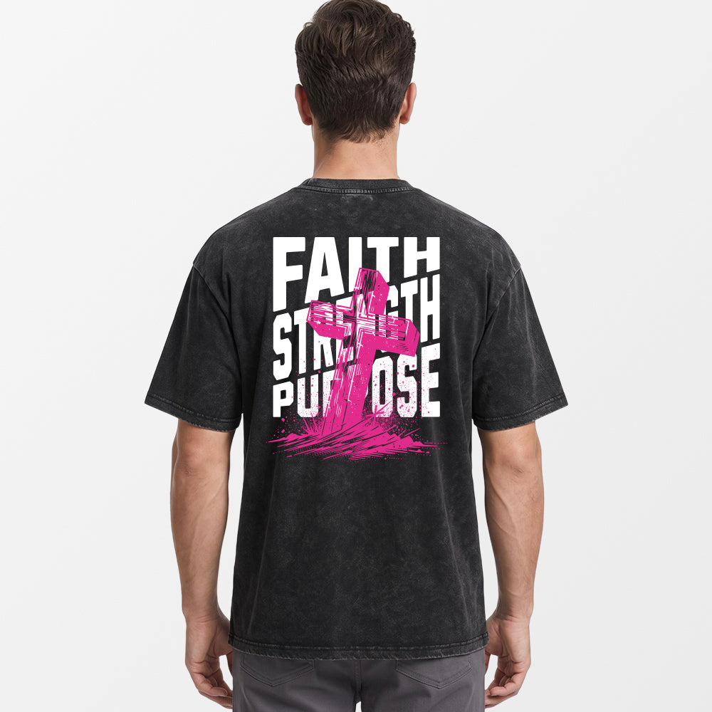FAITH STRENGTH PURPOSE Premium Vintage Tee Shirts
