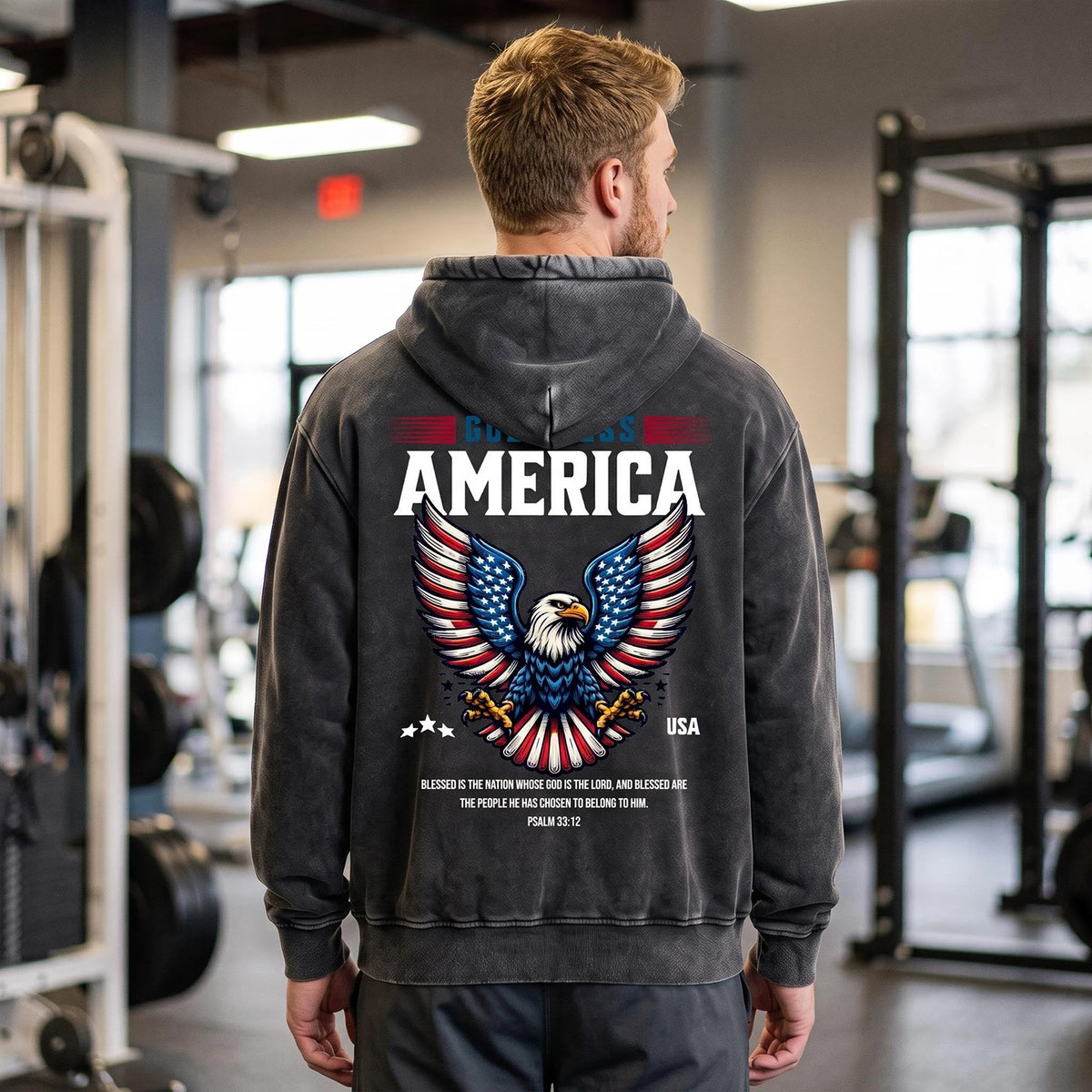 GOD BLESS AMERICA Premium Vintage Hoodies