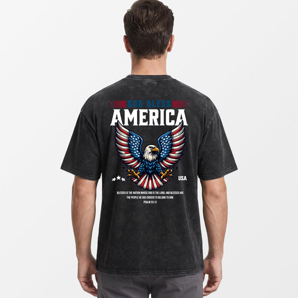 GOD BLESS AMERICA Premium Vintage Tee Shirts