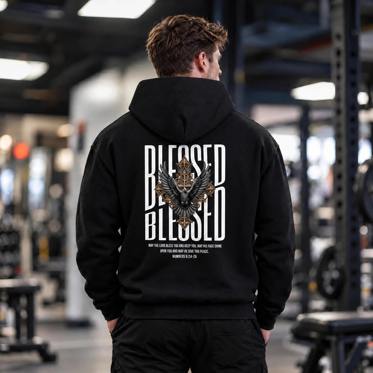 GOD BLESSED Premium Black Oversized Hoodies