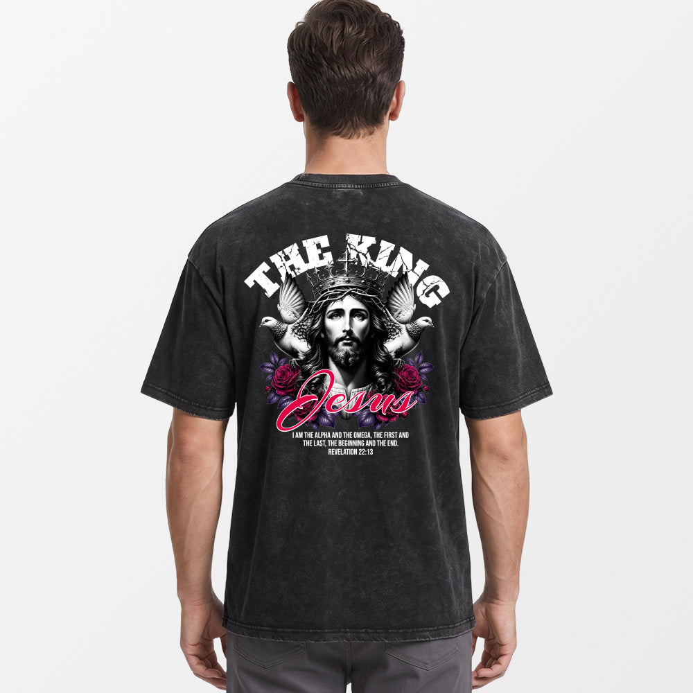 JESUS IS THE KING Premium Vintage Tee Shirts